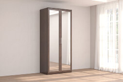 Шкаф 2 двери с зеркалом КЭТ-4, венге