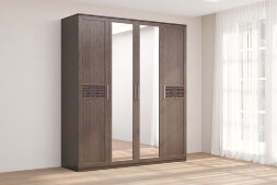 Шкаф 4 двери 2 зеркала КЭТ-4, венге