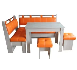 Кухонный уголок Аленка-25 (комплект со столом и табуретами) ясень шимо светлый / колледж 730