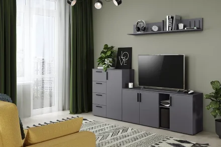 Модульная гостиная Эйр, Серый Графит (Композиция 2)  